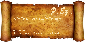 Póra Szilvánusz névjegykártya